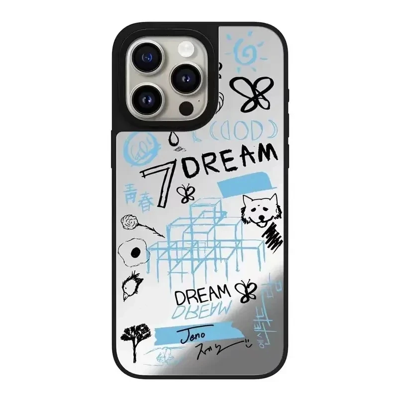 

Kpop Dream Graffiti Silver Mirror Magnetic Phone Case Cover for IPhone 11 12 13 14 15 Pro Max Case