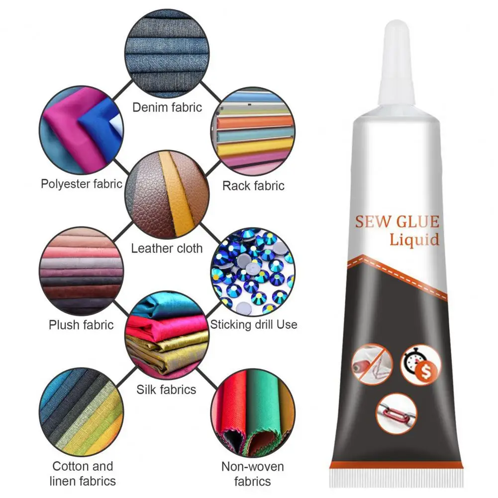 Sewing Fabric Adhesive  No Odor Fast Drying No Trace  Rhinestones Gems Clothes DIY Craft Sticky Adhesive for Home