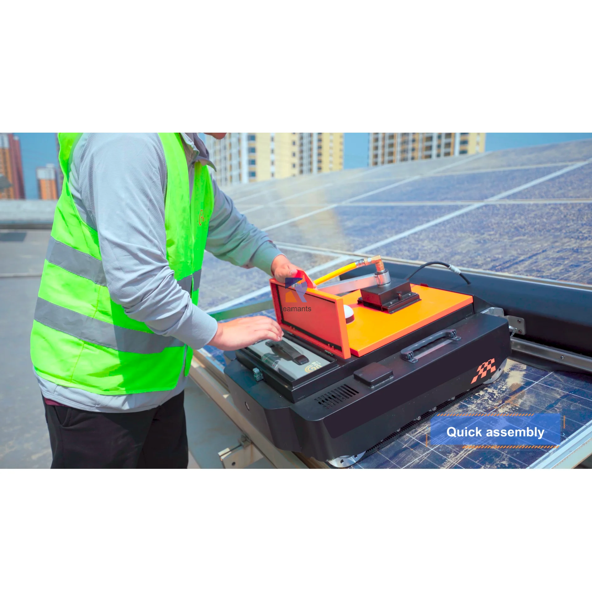 

2025 новый дизайн, анти-падение дрона, автоматический гусеничный робот для очистки солнечной батареи для машины для очистки солнечных панелей