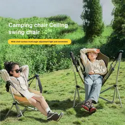 600D Oxford Fabric Foldable Swing Chair With Carrying Bag Heavy Duty Swing Camping Swing Folding Chair High Weight Capacity