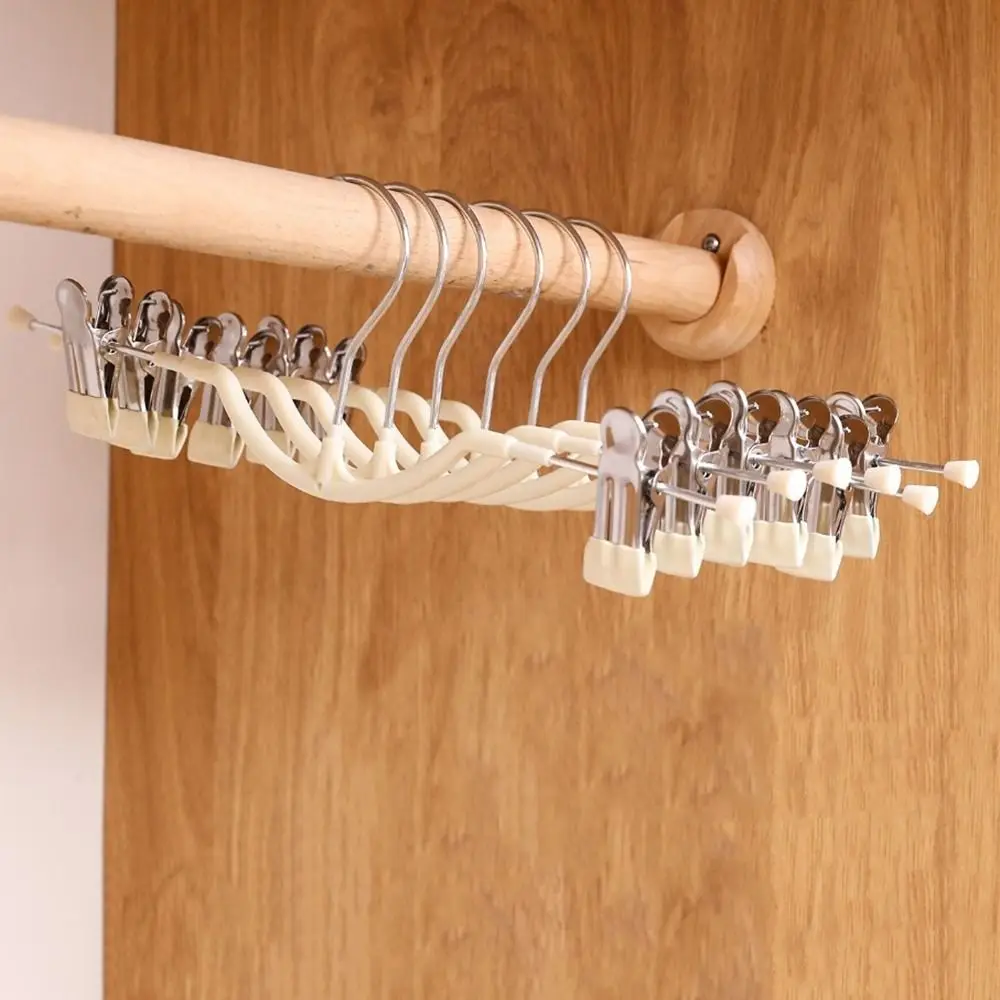 

10 шт. зажимов для брюк из нержавеющей стали с коротким крючком, с ПВХ-покрытием, нескользящие, регулируемые, не оставляющие следов, ветрозащитные, для дома