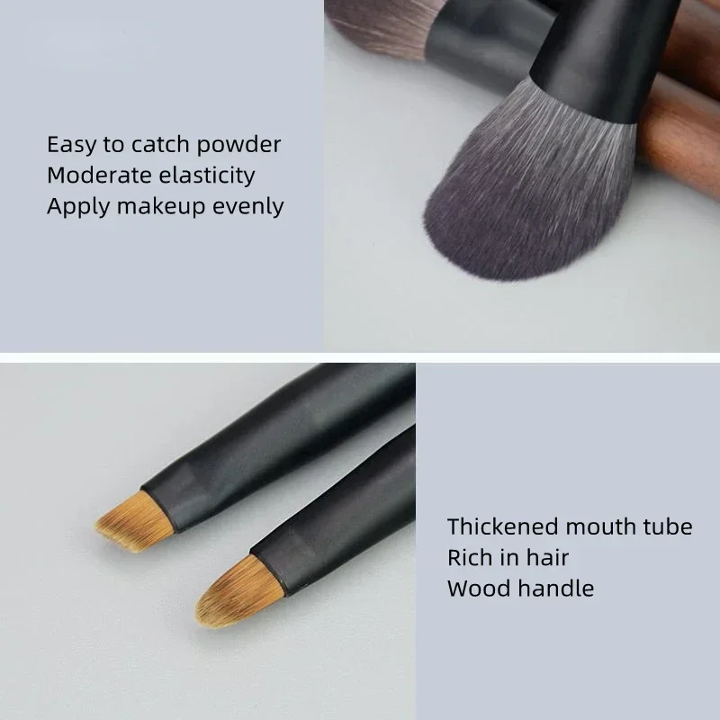 9-delige mini-make-upborstels Set Cosmetische set Zacht haar Korte staaf Vrouwelijke make-uptools Oogschaduw Concealer Reizen Complete kit Taw Turismo