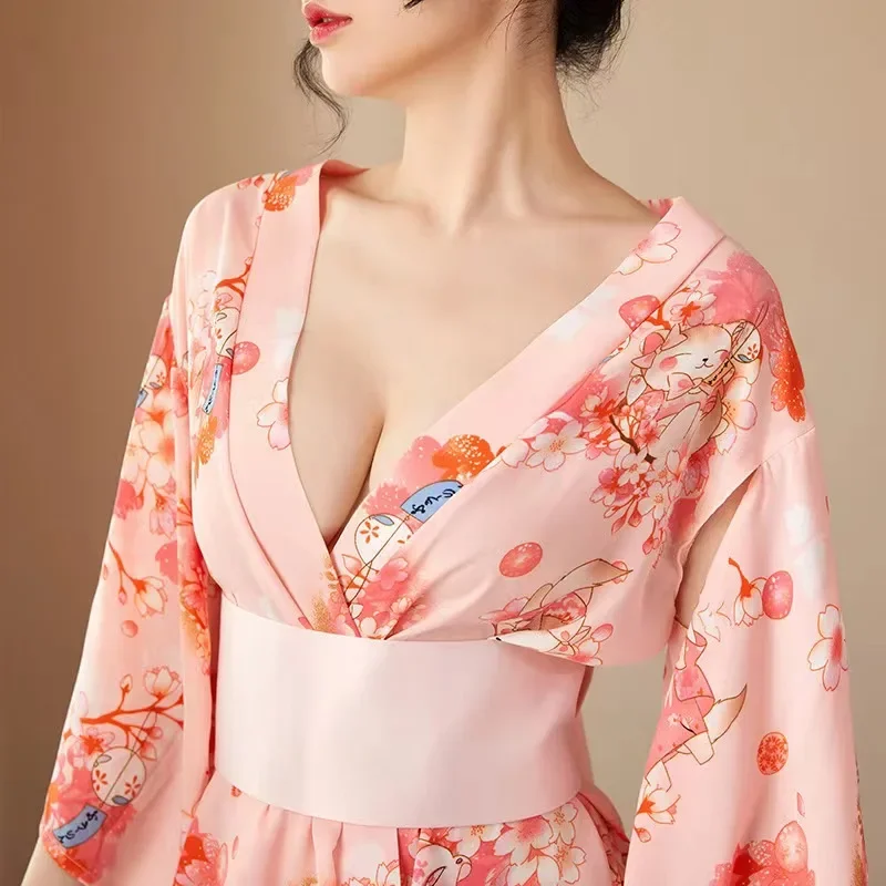 Sexy Kimonos for Women Japanese Exotic Lingerie Set Pajamas Anime Geisha Cosplay Temptation Outfit Sex Porno Role Play Uniform