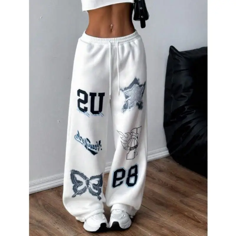 

Streetwear Waist Printed Dstring Casual New Model Personalized Cross-Border orts for Men Retro Ciwalk Nine-Piece Pants