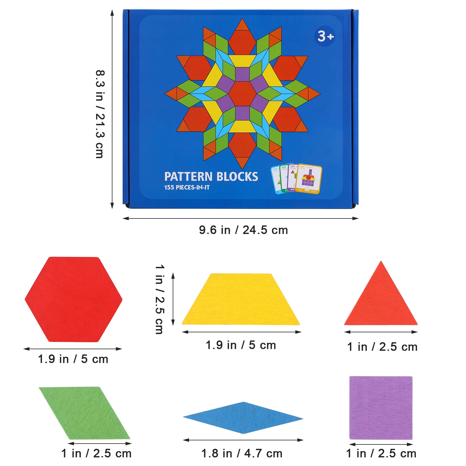 155 sztuk Kreatywne drewniane puzzle Puzzle Kolorowa torba do przechowywania Karty z wzorami do nauki Kształty przedszkolne