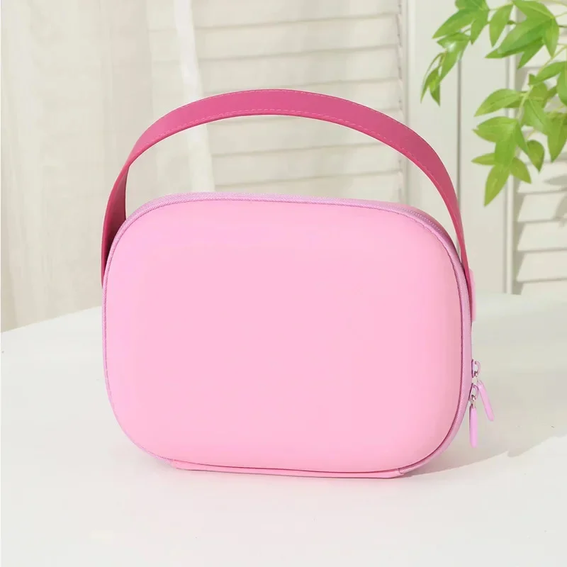 Pu Portable Makeup Handbag Color-blocked Waterproof Toiletry Bag Fashion Lady Oversized Organizer Bag Travel Hard Shell Package