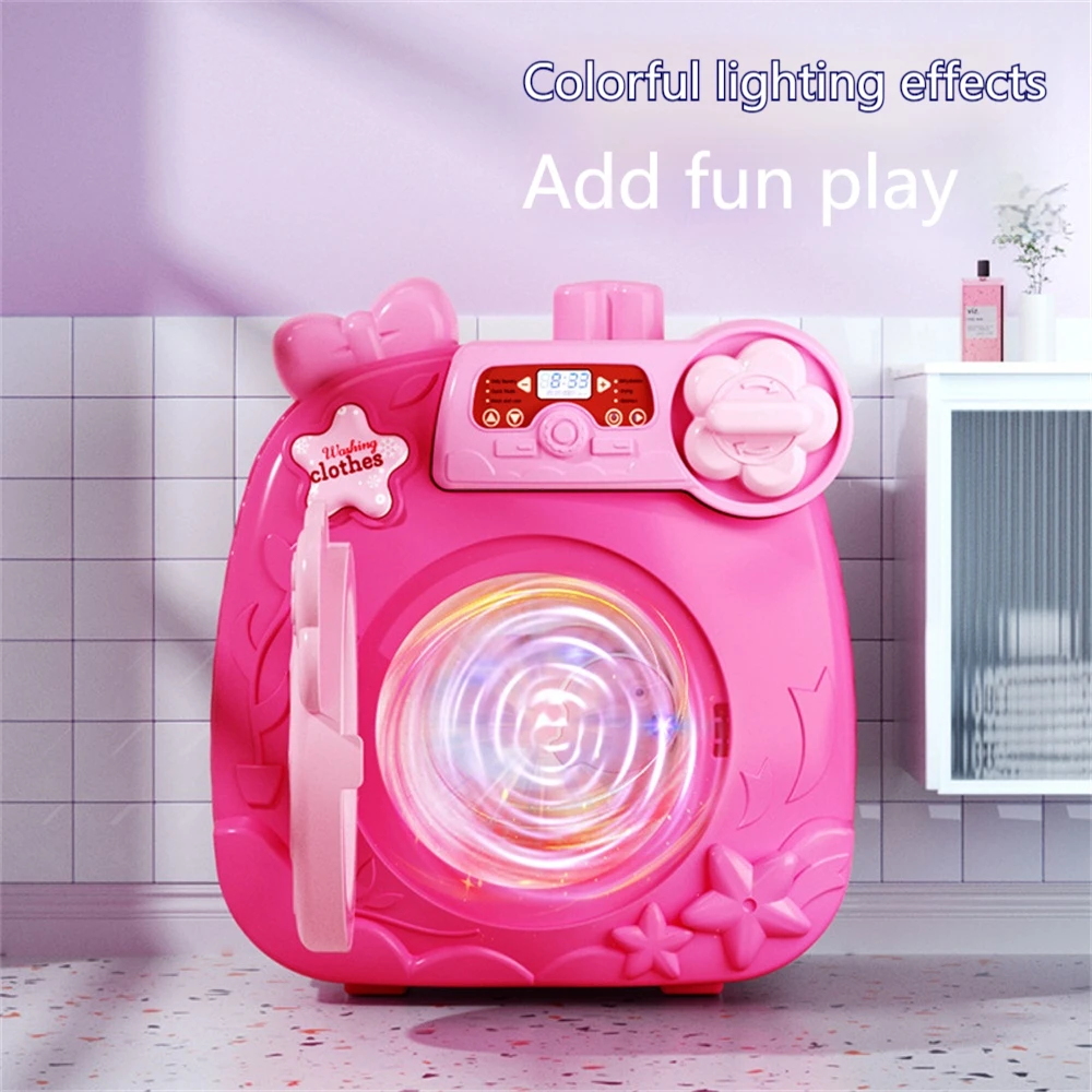 Children's pretend play mini washing machine set drum small appliance cleaning tool girl washing machine toy gift