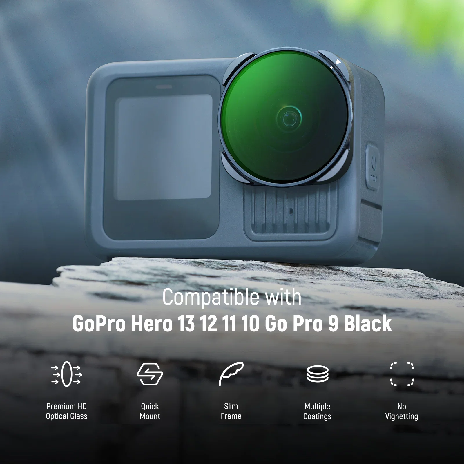 NEEWER FL‑GP23 Rotatable CPL Filter Compatible with GoPro Hero 13 12 11 10 9 Action Camera