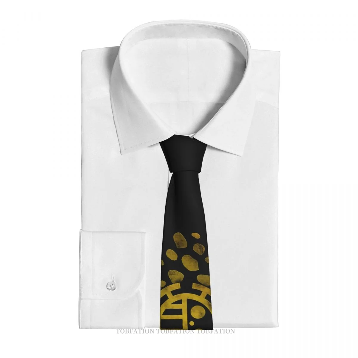 Trafalgar Law Print Ties One Piece Luffy Anime Casual Unisex Neck Tie Daily Wear Narrow Striped Slim Cravat