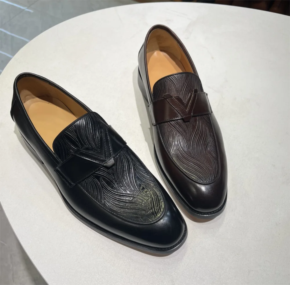 Men\'s Luxury Casual Monk Strap Shoes Cow Leather Crocodile Print Slip-On Loafers Formal Dress Shoes for Wedding Party