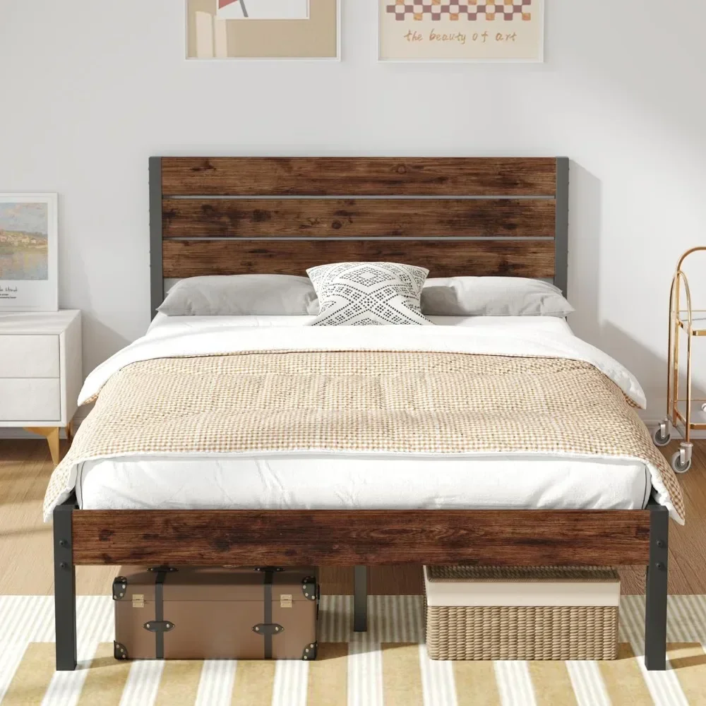 

Full Bed Frame with Headboard and Footboard, Metal Full Bed Frame with Under Bed Storage, All-Metal Support System