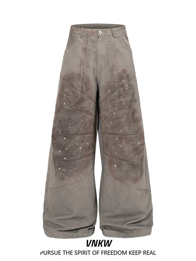 

Retro Washed Wide Leg Denim Jeans Casual Loose Fit Men Women Baggy Jeans Distressed Water Washed Casual Loose Long Trousers