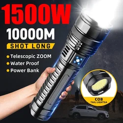 1000000LM Most Powerful Led Flashlights Tactical Torch 15000mah High Power Led Flashlights Lighting 5000M Power Bank Lantern