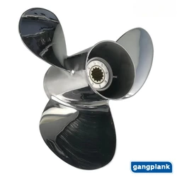 Marine Stainless Steel Propeller for Honda 35-60 HP 11 1/4X13 11 1/4X14 11 5/8X11 3/8X12 1/8X13 11X15 10 1/4X16 13 Tooth/Spline