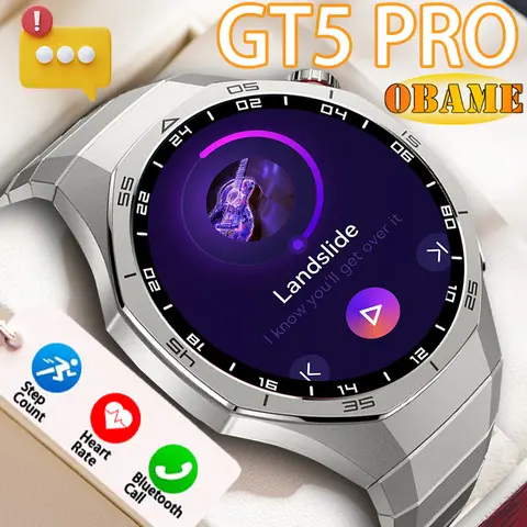 새로운 GT 5 Pro 스마트 워치 남성과 여성 스포츠 SmartWatch 심박수 건강 검진 Bluetooth 통화 음악 Smartwatch 2025 Best5