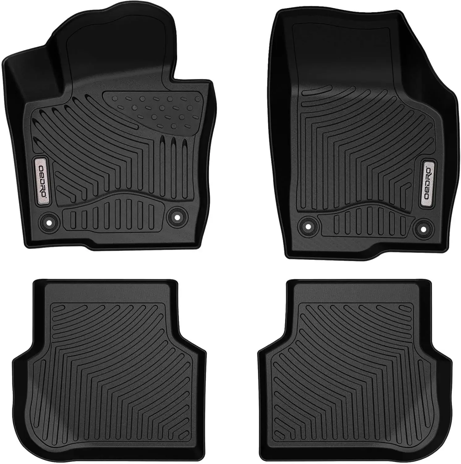 Floor Mats Fit for 2011-2018 Volkswagen Jetta Sedan, Unique Black TPE All-Weather Guard Includes 1st and 2nd Row: Front, R