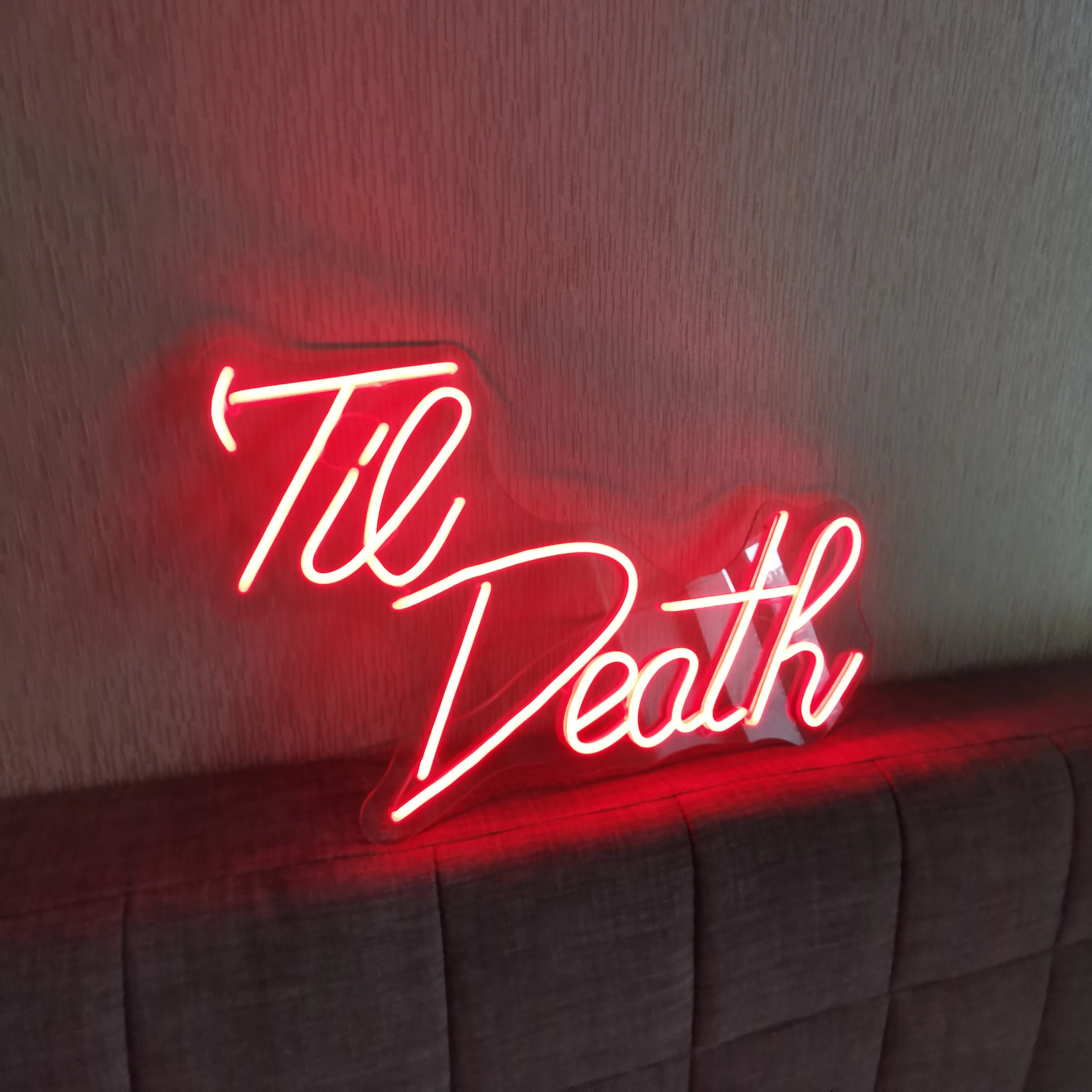 Til Death Neon Sign Custom Decorative Wedding Party Till Death Valentine's Day Decor for Wedding Proposal Decoration Neon