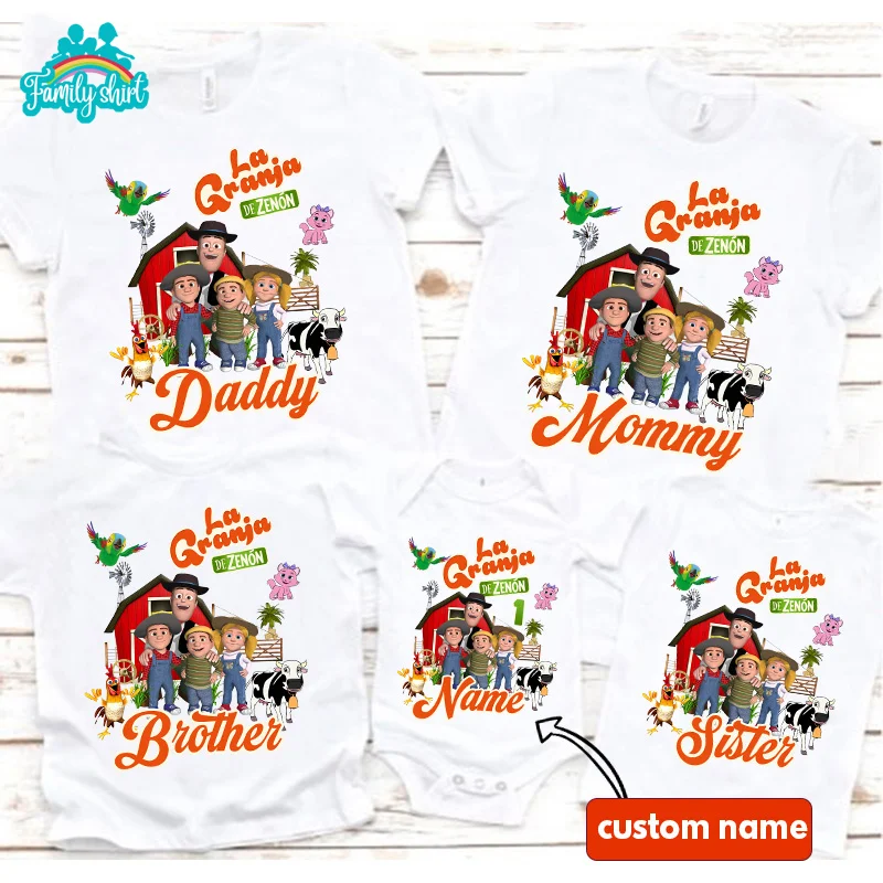Farm Family T Shirts Birthday Shirt Matching T-shirt 2022 Party Matching Clothes Outfit Kids Clothes Baby Jumpsuit Custom Name