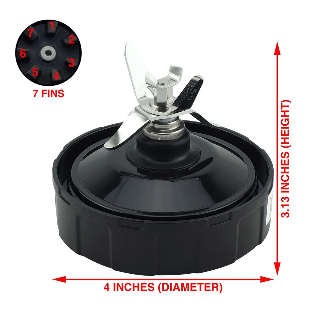 忍者用ブレンダー交換部品、持ち帰り用蓋付きカップ、7フィン抽出ブレード、忍者自動iq、2 24オンス