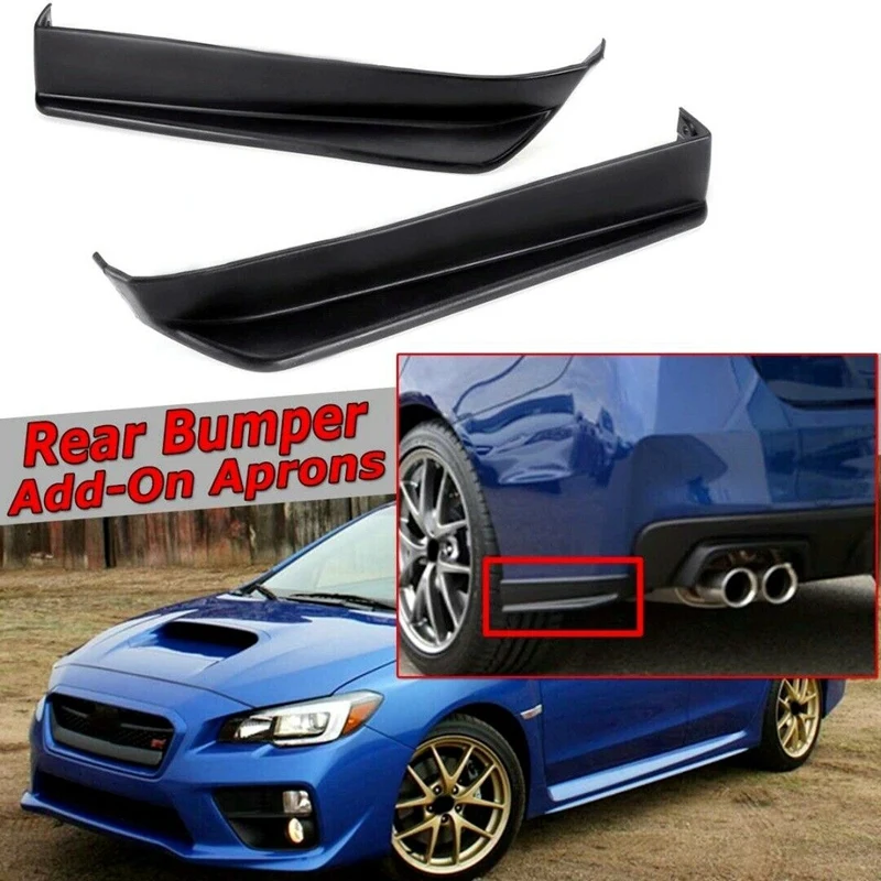 2X Car Rear Bumper Lip Aprons Spats Splitters Diffuser Canard Protector For Subaru Impreza WRX STI 2015-2019