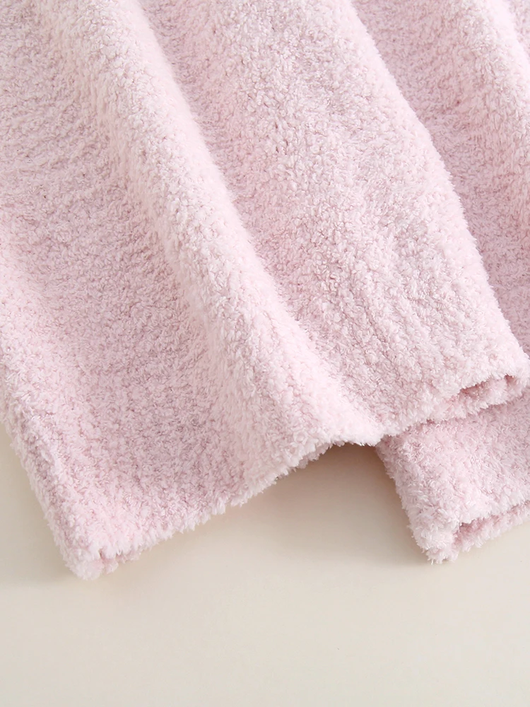 النمط الياباني لطيف الكرتون فتاة الخريف الشتاء رقيقة بيجامة من الصوف 2025 نمط جديد يمكن ارتداؤها الحلو المرجان الصوف Homewear للنساء