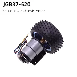 JGB37-520 DC Deceleration Motor /Encoder motor 12V High Torque Intelligent Car Motor Wheel Coupling Bracket Motor +85mm Wheels