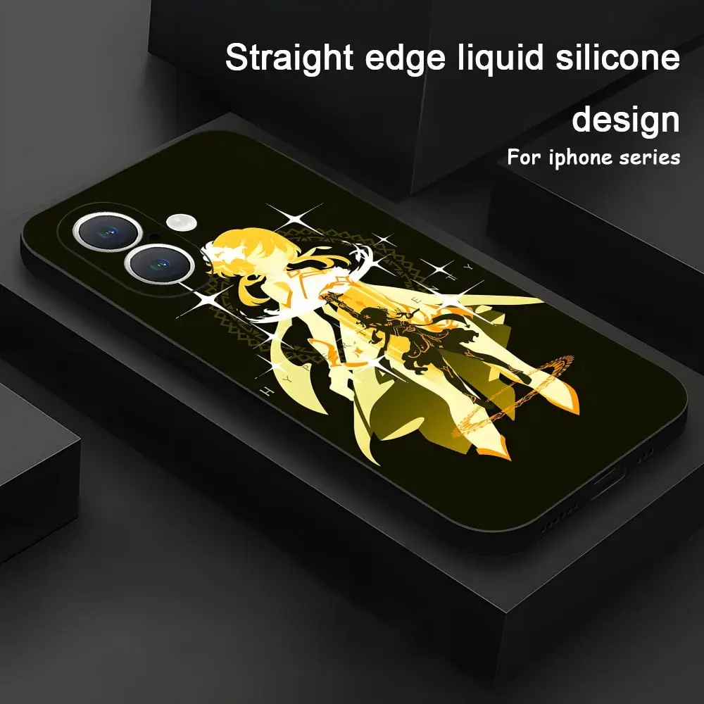 Genshin Impact Game Lumine Phone Case For iPhone 16 15 14 13 12 11 X XR XS 8 Plus Mini Pro Max Soft black Shockproof Cover