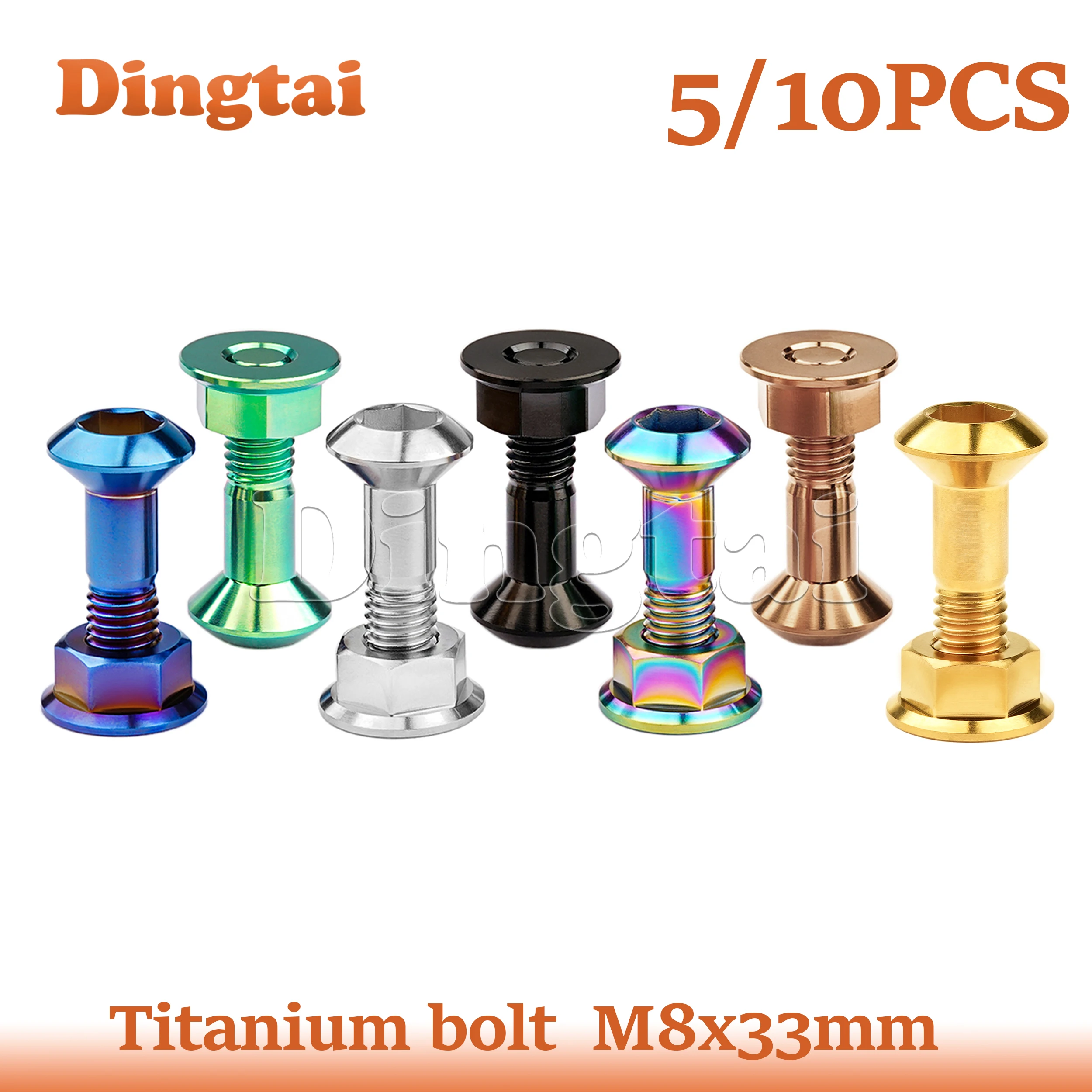 

Titanium Bolt 5/10PCS M8x33mm Torx Head Screws Flange Hex Nuts Set Rear Sprocket Titanium Screw for Motocross