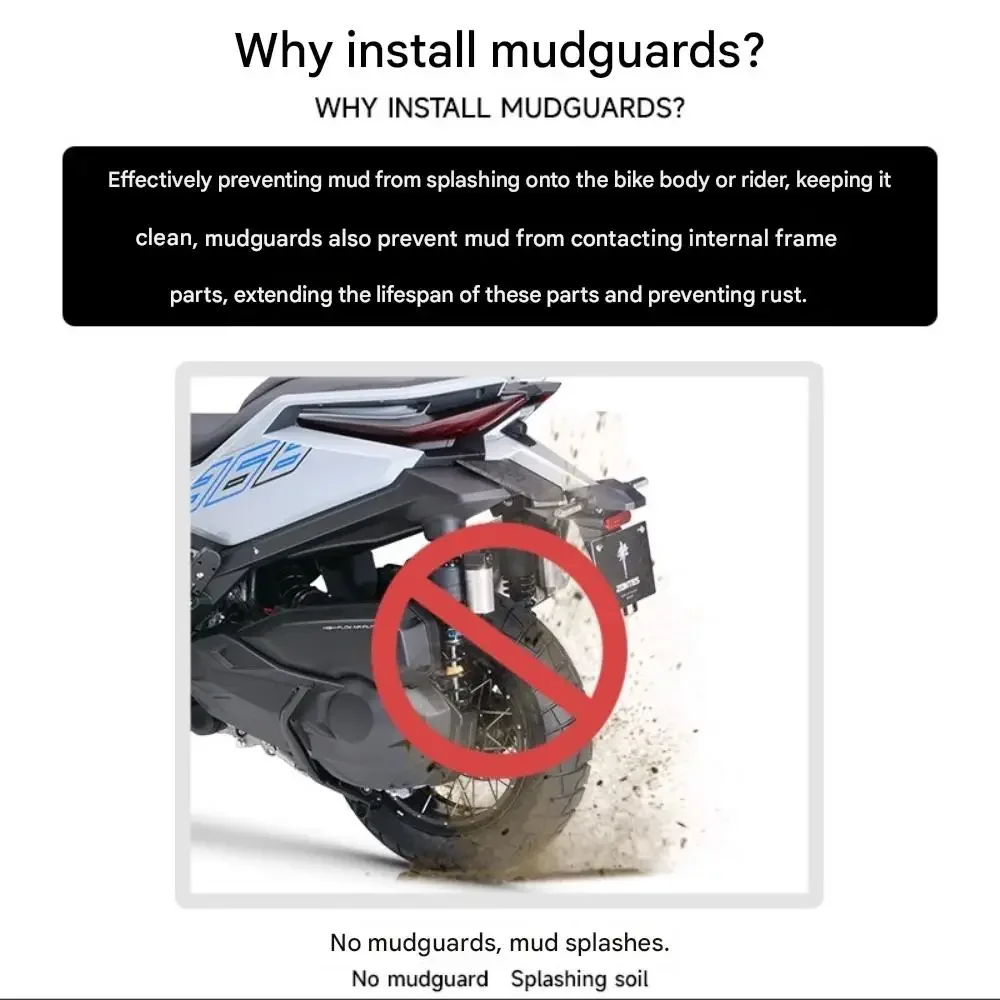FOR ZONTES 368G Rear Wheel Liner Mudguard Double-Layer Mud Barrier Water-Resistant Shock Absorber & Dash Cam Protector