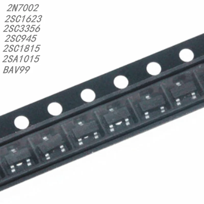 

(100PCS) SOT13 2SA1015 / 2SC1623 / 2SC1815 / 2SC3356 / 2SC945 / BAS16 / BAT54C / BAT54S / BAV70 / BAV99 / BSS138 / 2N7002