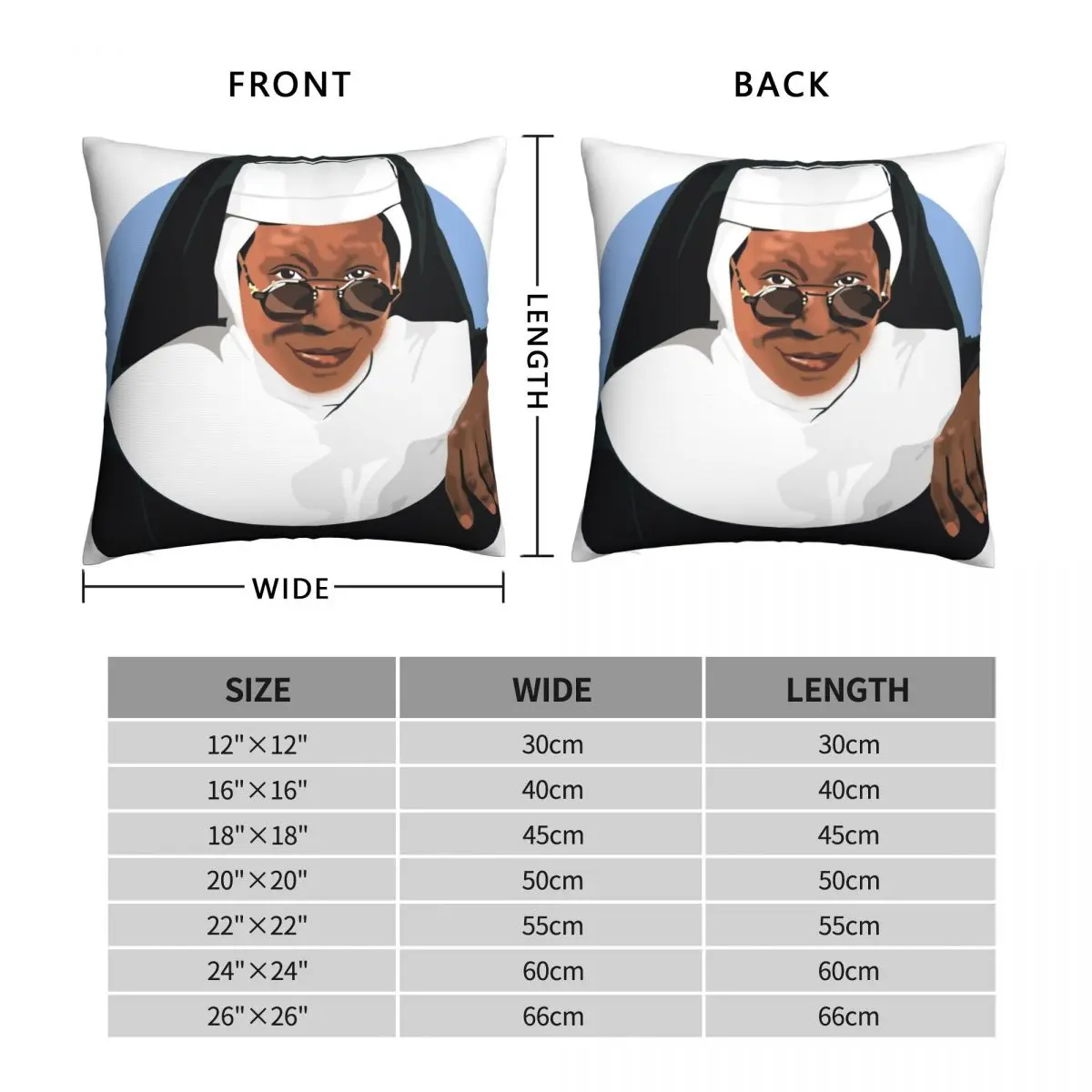 Sister Act Square Pillowcase Polyester Linen Velvet Creative Zip Decorative Pillow Case Car Cushion Cover