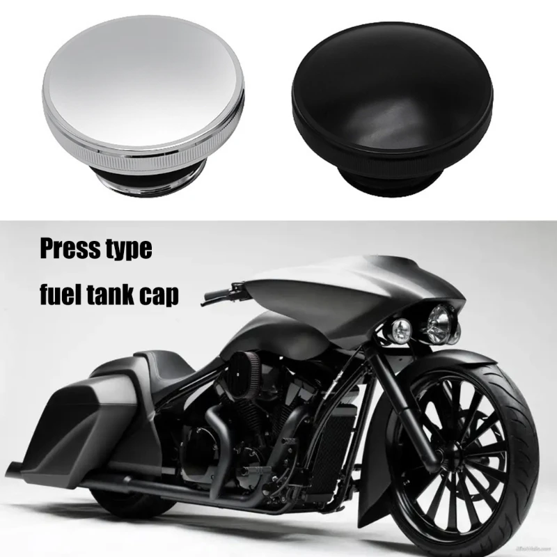 Motorcycle Quick Release Press Caps, Aluminum Alloy Gas Tanks Cover for Traveler Easy Refueling Security