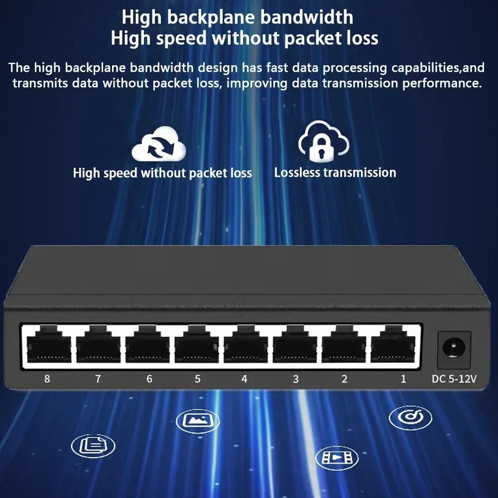 Huitenda محول الشبكة 5/8/16 منفذ محول إيثرنت محول 100/1000Mbps الذكية الجلاد الإنترنت حاقن سطح المكتب RJ45 محور معدني