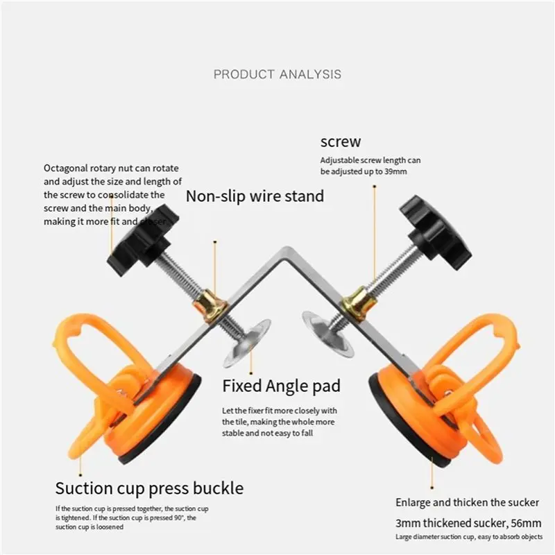 【NOW SAVE】4X 90 Degree Countertop Seam Setter, Right Angle Stone Setter Installation Tool Stainless Steel, Double Suction Cup