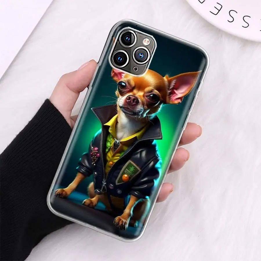 Chihuahua Dog Fashion Phone Case For Apple Iphone 12 Mini 14 13 15 Pro Max 11 X XS XR 16 Plus Cover Shell Coque