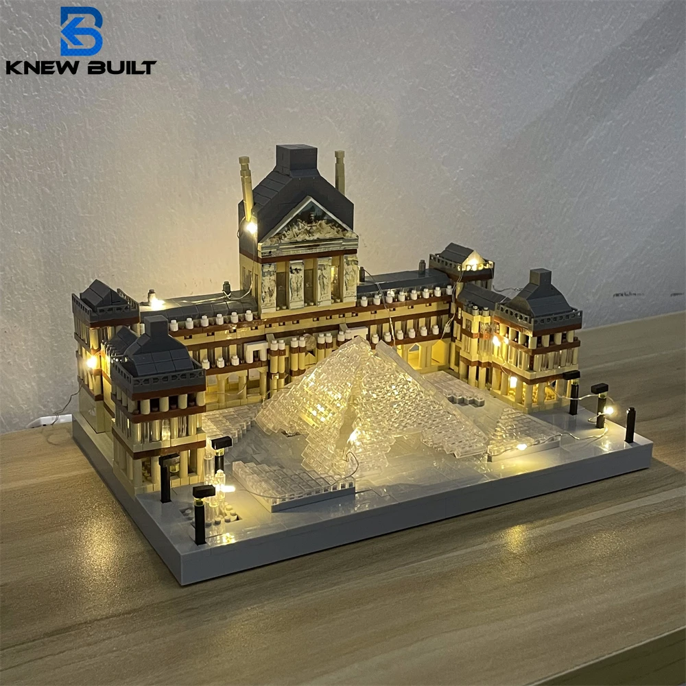 Louvre Model Micro Mini Building Blocks Toys Set: LED-illuminated Iconic Architecture Perfect Decorative Illuminate Your Space