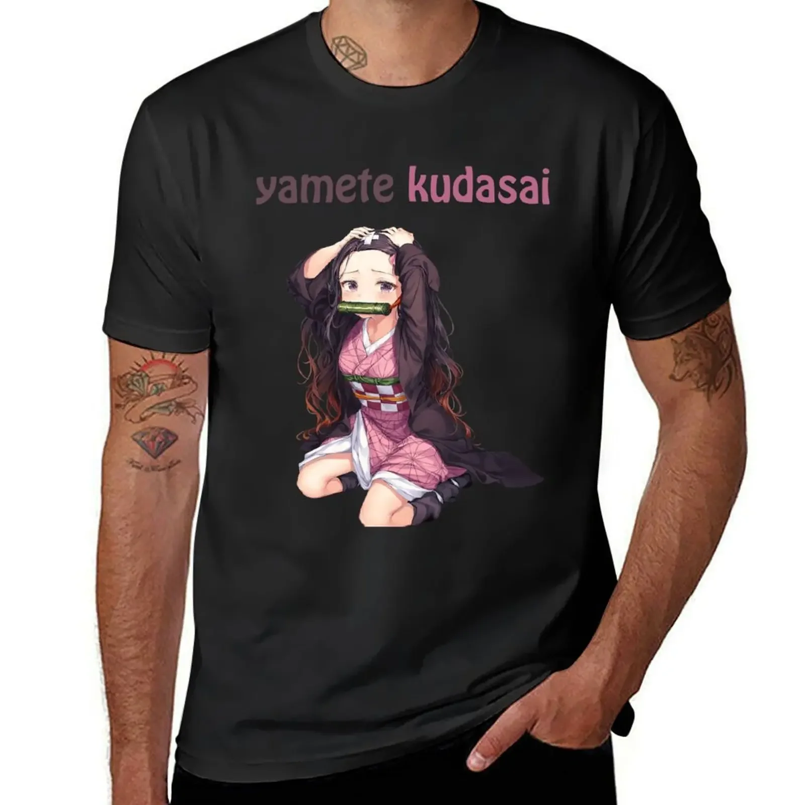 yamete kudasai T-Shirt man t shirt customs anime clothes fruit of the loom mens t shirts