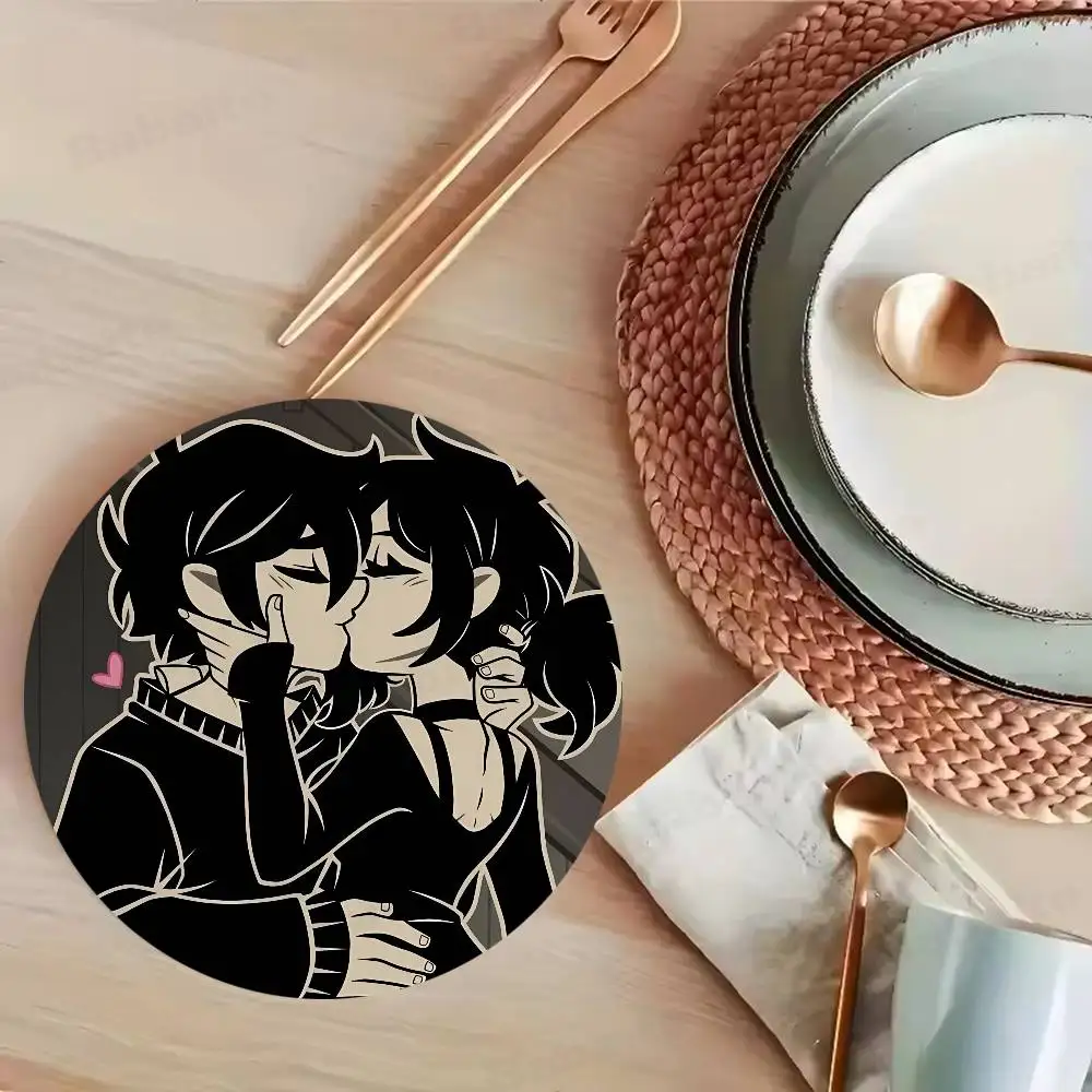 The Coffin Of Andy And Leyley Retro Wooden Cup Mats Elements Colour Printing Cup Coasters Home Kitchen Decora Gifts