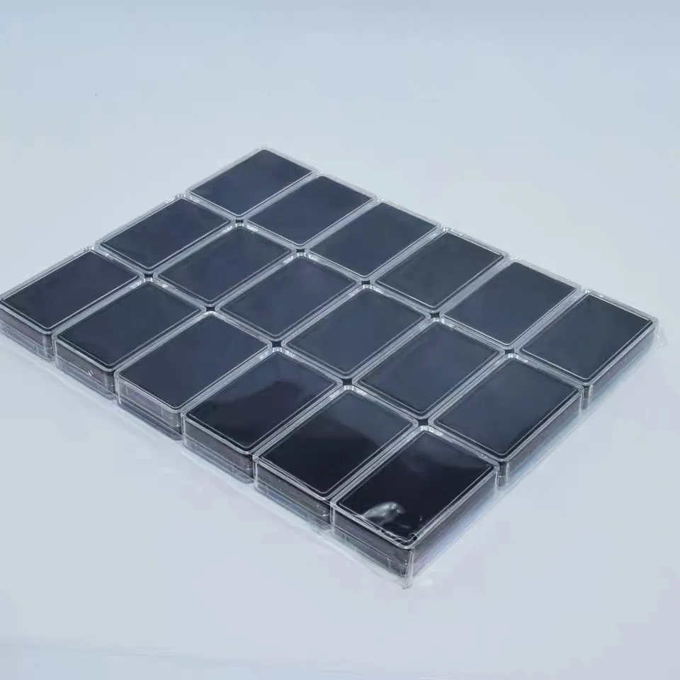 18 قطعة/المجموعة الاكريليك واضح صندوق مربع مجوهرات صندوق تخزين الأحجار الكريمة حالة طبقة مزدوجة الذاكرة القطن الداخلية وسادة حقن صب صندوق