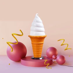95cm/34.7in Amusement Park Decoration Model with Power Light Color Change Led Lamp Display Ice Cream Shape Soft Serve Party