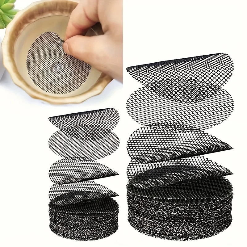 10pcs Round Mesh Drainage Screens for Flower Pots, Prevent Soil Loss, Ideal for Bonsai Gardening, Gasket, Plant Drainage Screens