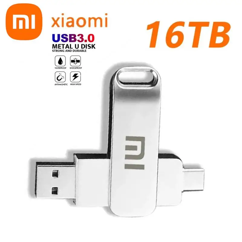 Xiaomi-unidad Flash USB 3,0 de 16TB, disco U tipo C de alta velocidad, portátil, SSD de 2TB, para Dispositivo de almacenamiento de ordenador