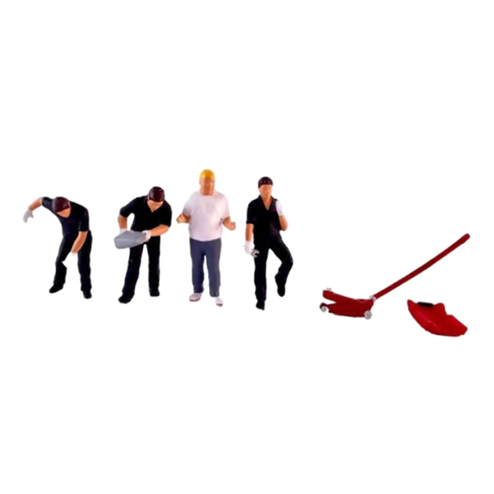 

4 Pieces 1/64 Scale Diorama Figures for Desktop Ornament Model Building Kits gray