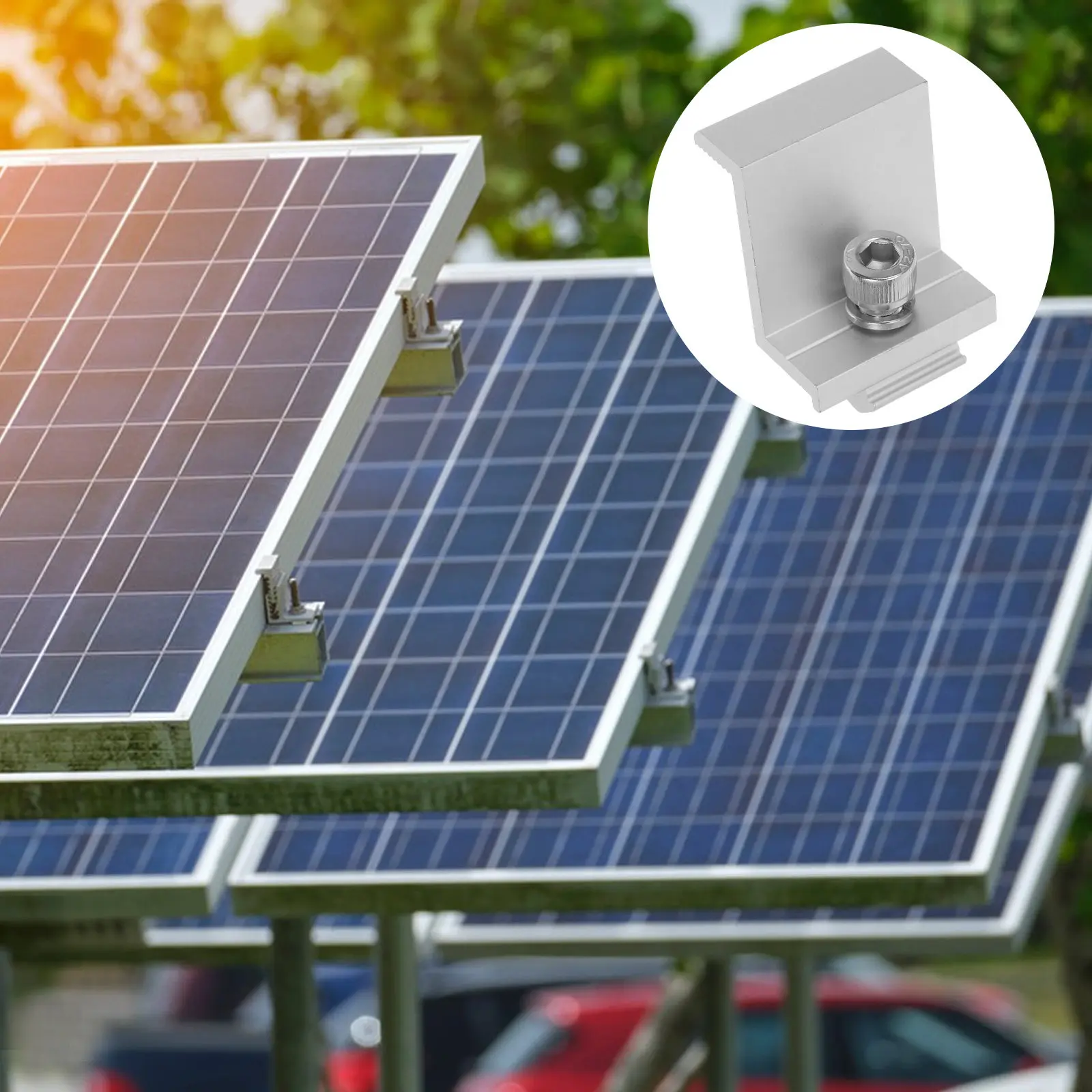 12Pcs Solar Panel Side Pressure Block Aluminum Alloy Photovoltaic Rack Clip Outdoor Fixed Bracket Clip Solar Panel Clamp