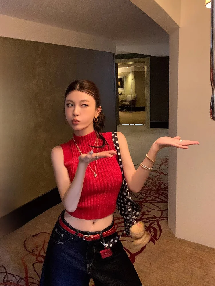 

Женский вязаный свитер DULA High Ne Svel, облегающий, модный, для повседневной носки, из полиэфирного волокна, укороченный