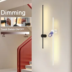 Lâmpadas de parede LED dimmable nórdicas, Iluminação de parede interior, Candeeiro interior para quarto, TV fundo, preto, dourado, branco