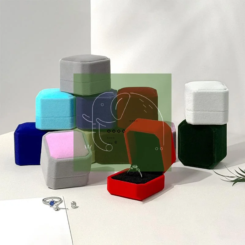 Jewelry Packaging Box Square Portable Ring Earring Display Case Storage Organizer for Girls Birthday Gift Travel Use