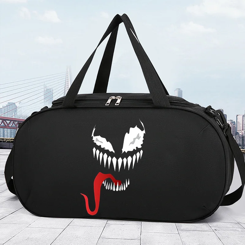 Venom Gym Sport Bag Fitness Handbag Canvas Women Cartoon Waterproof Travel Pouch Men Storage Bags Large Capacity Shoulderbags