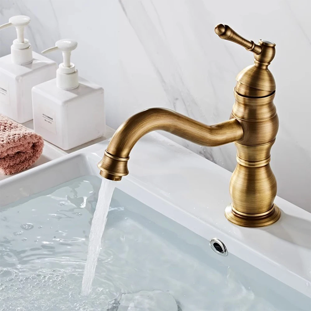 Basin Faucets Modern Antique Bathroom Faucet Waterfall faucets Single Hole Cold and Hot Water Tap Basin Faucet Mixer Taps 855975