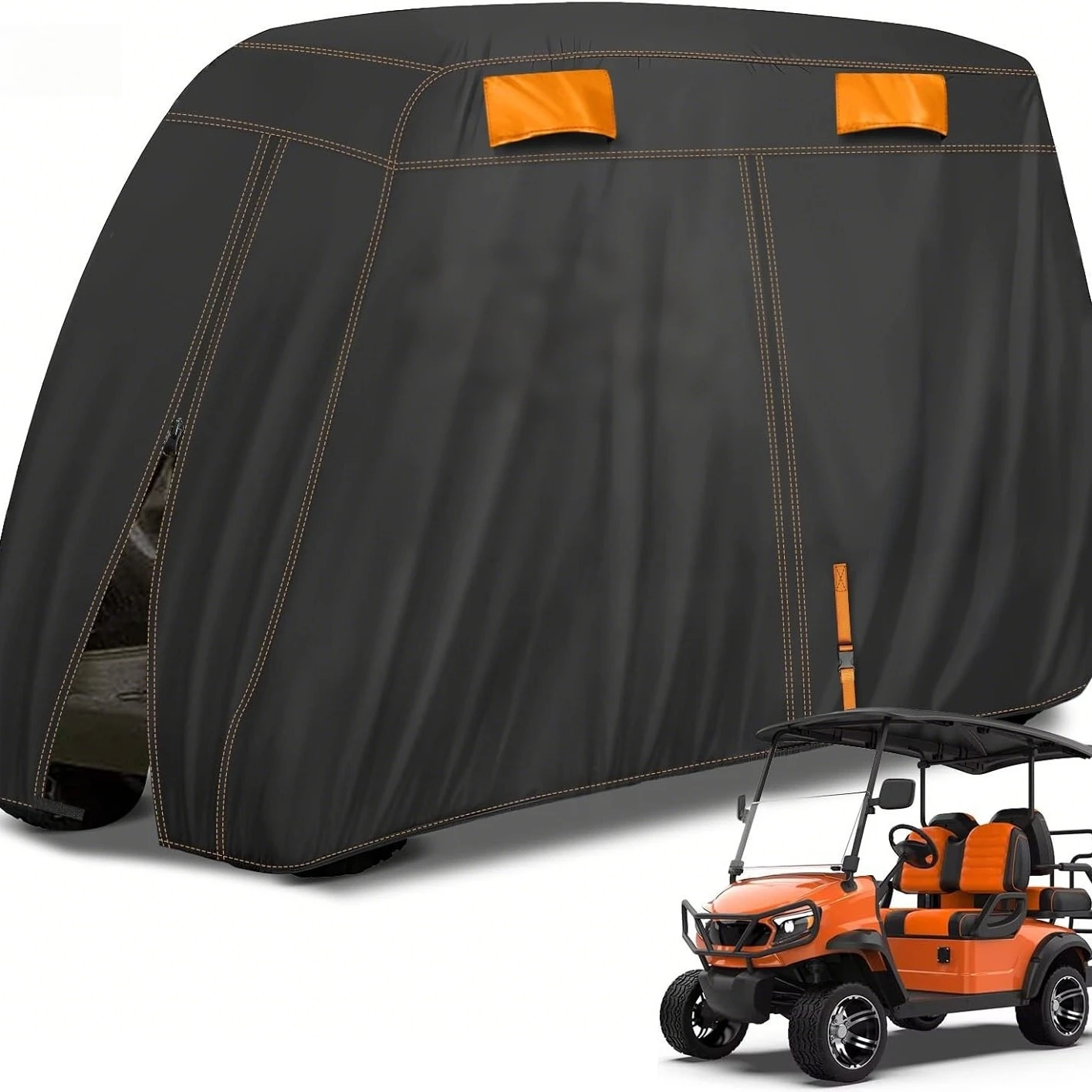 Golf Cart Cover Full Body Protective Cover Sun Rain Snow Resistant for Sightseeing Car Vintage Car Outdoor Use